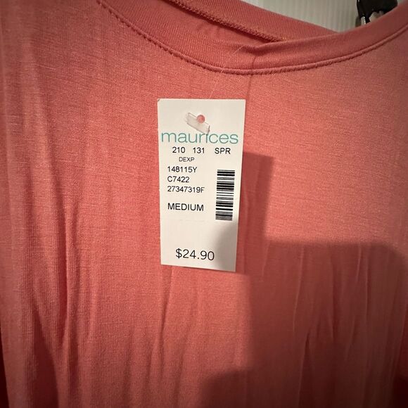 NWT Maurices 24/7 Coral Sleeveless Dress with Pockets - Medium - Picture 2 of 5